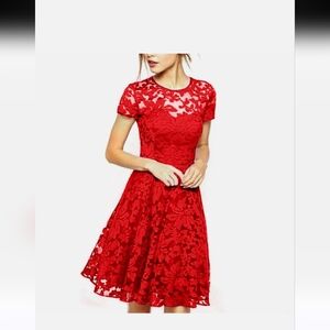 Womens Lace Evening Party Cocktail Mini Dress